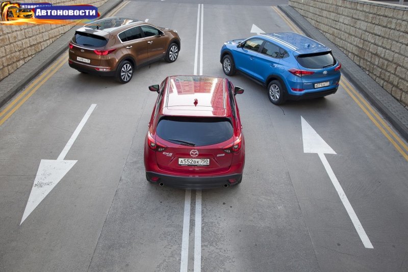 Сравнительный тест KIA Sportage, Hyundai Tucson и Mazda CX-5. Разница потенциалов - «Автоновости»
