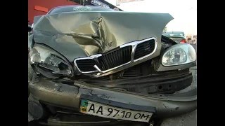 В Столкновении Mercedes и Daewoo Пострадал Водитель.  - (видео)