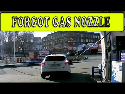 Forgot gas nozzle !!  - «происшествия видео»