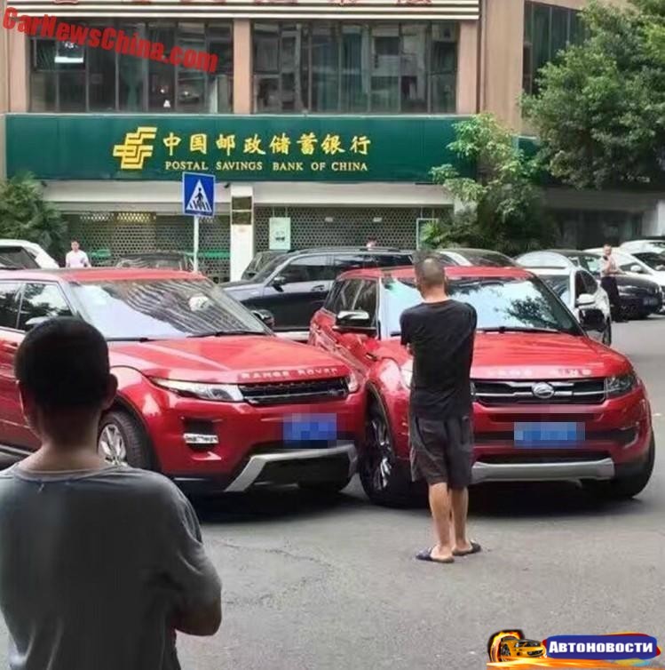 ДТП с клоном: в Китае Range Rover врезался в свою подделку - «Land Rover»
