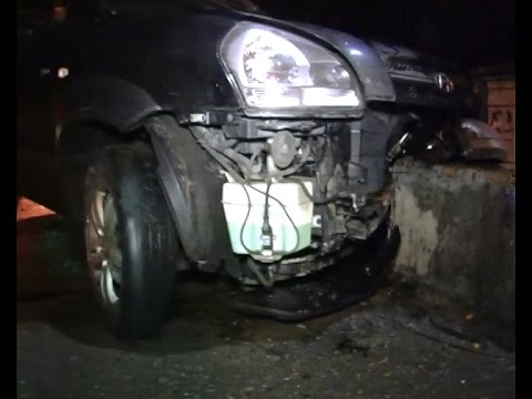 Пьяный водитель Hyundai протаранил машину охранной фирмы  - «происшествия видео»